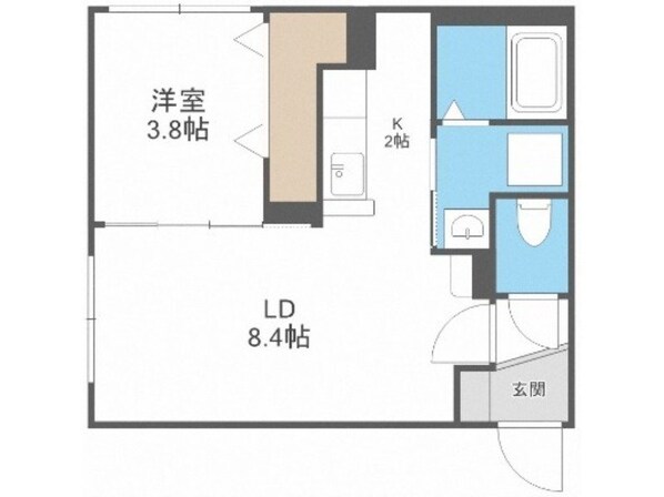 北３４条駅 徒歩5分 4階の物件間取画像